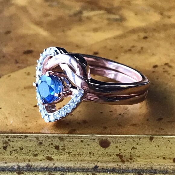 Natural Kyanite Moissanite Sterling Silver Ring Size 5.75 - Picture 8 of 9